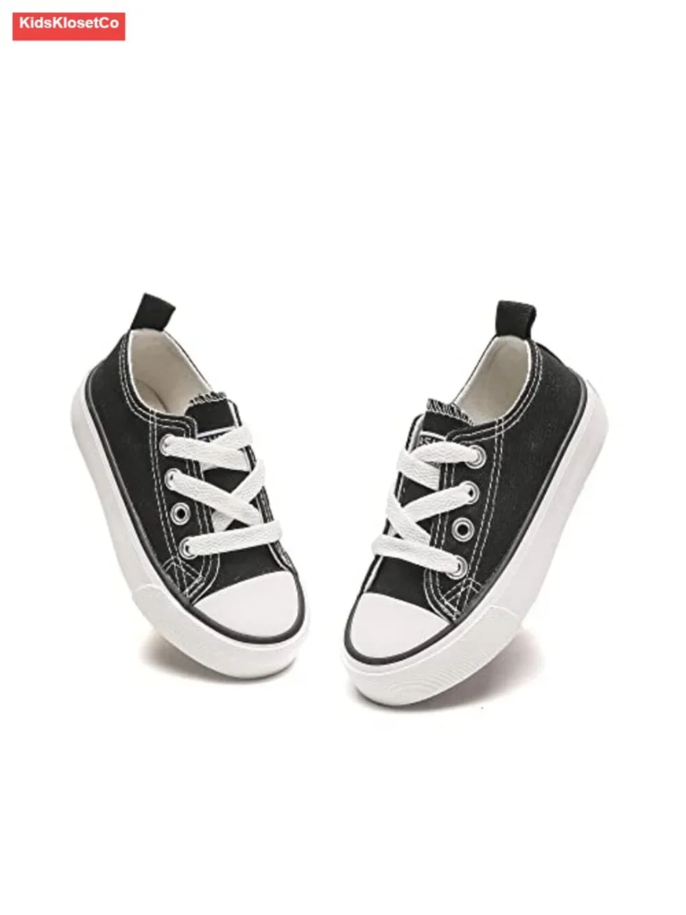 Toddler Girls Canvas Sneakers Non-Slip Rubber Sole Low Top Lace-Up